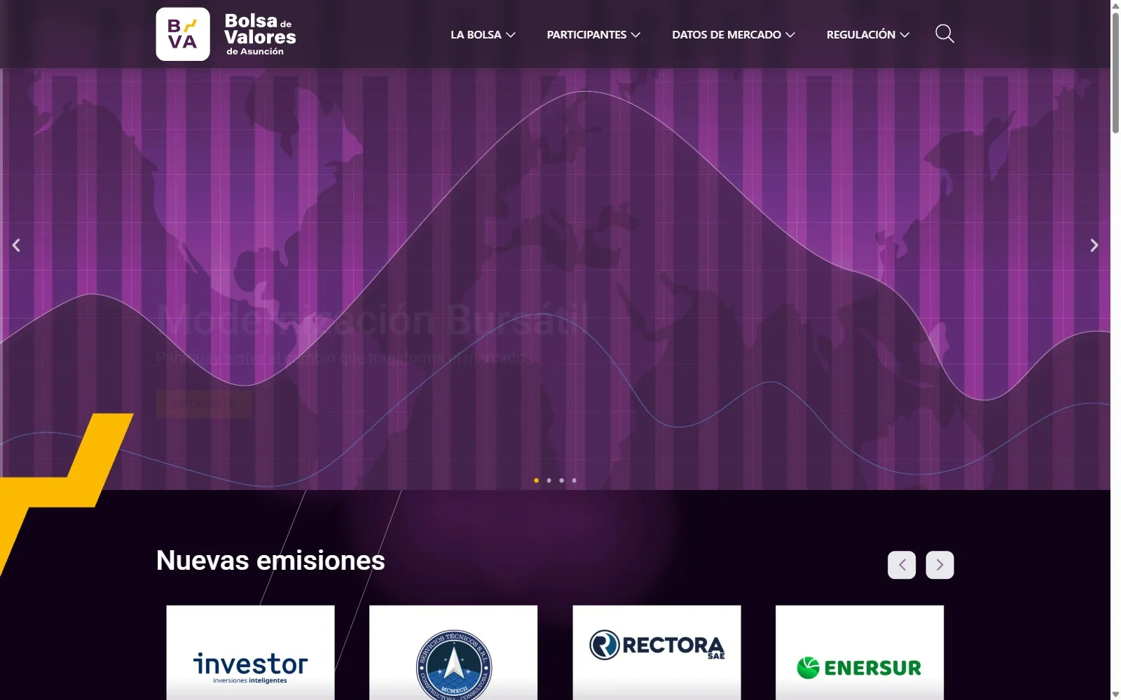 Sitio web de la Bolsa de Valores de Asunción